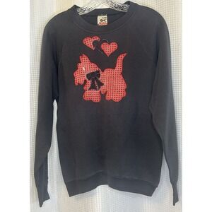 VTG Scottish Terrier Scottie Dog Faded Black Sweatshirt Grandmacore Large Granny